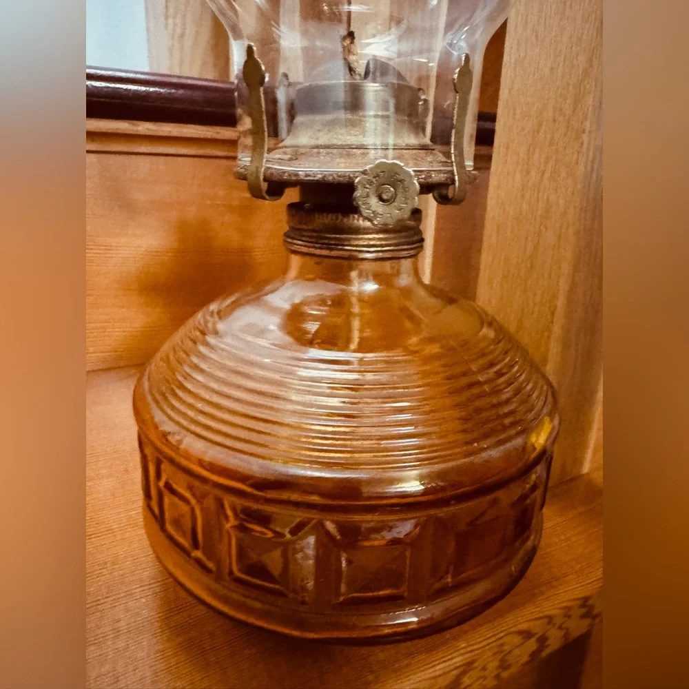 Vintage Glass Oil Lamp
